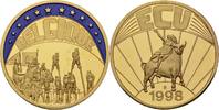 Deutschland Medaille EUROPE ECU SERIES BELGIUM BELGIQUE GILDED PROOF LIKE GILT MEDAL 1998 #ME204 -
