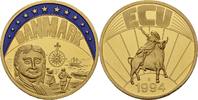 Deutschland Medaille EUROPE ECU SERIES DENMARK DANMARK GILDED PROOF LIKE GILT MEDAL 1995 #ME207 -