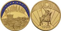 Deutschland Medaille EUROPE ECU SERIES DENMARK DANMARK GILDED PROOF LIKE GILT MEDAL 1998 #ME209 -