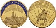 Deutschland Medaille EUROPE ECU SERIES DENMARK DANMARK GILDED PROOF LIKE GILT MEDAL 1998 #ME210 -