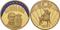 Deutschland Medaille EUROPE ECU SERIES DENMARK DANMARK GILDED PROOF LIKE GILT MEDAL 1997 #ME213 -