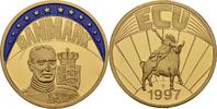 Deutschland Medaille EUROPE ECU SERIES DENMARK DANMARK GILDED PROOF LIKE GILT MEDAL 1997 #ME214 -