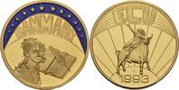 Deutschland Medaille EUROPE ECU SERIES DENMARK DANMARK GILDED PROOF LIKE GILT MEDAL 1993 #ME215 -