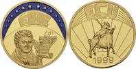 Deutschland Medaille EUROPE ECU SERIES IRELAND ÉIRE GILDED PROOF LIKE GILT MEDAL 1999 #ME235 -