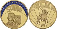Deutschland Medaille EUROPE ECU SERIES FINLAND SUOMI GILDED PROOF LIKE GILT MEDAL 1997 #ME239 -