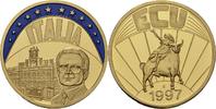 Deutschland Medaille EUROPE ECU SERIES ITALY ITALIA GILDED PROOF LIKE GILT MEDAL 1997 #ME245 -