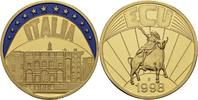 Deutschland Medaille EUROPE ECU SERIES ITALY ITALIA GILDED PROOF LIKE GILT MEDAL 1998 #ME247 -
