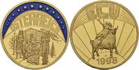 Deutschland Medaille EUROPE ECU SERIES AUSTRIA ÖSTERREICH GILDED PROOF LIKE GILT MEDAL 1998 #ME253 -