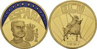 Deutschland Medaille EUROPE ECU SERIES SPAIN ESPAÑA GILDED PROOF LIKE GILT MEDAL 1997 #ME262 -