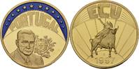 Deutschland Medaille EUROPE ECU SERIES PORTUGAL GILDED PROOF LIKE GILT MEDAL 1997 #ME303 -