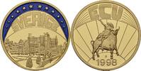 Deutschland Medaille EUROPE ECU SERIES SWEDEN SVERIGE GILDED PROOF LIKE GILT MEDAL 1998 #ME312 -