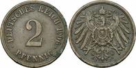 Deutsches Reich 2 Pfennig Deutsches Reich 2 Pfennig 1906 F Stuttgart Großer Adler Kaiserreich Jaeger 11 -