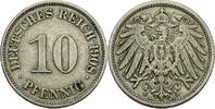 Deutsches Reich 10 Pfennig Deutsches Reich 10 Pfennig 1908 A Berlin Großer Adler Kaiserreich Jaeger 13 -