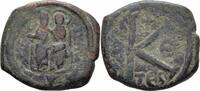 Byzanz Halbfollis Byzanz Justinus II Halbfollis Thessalonica 569/570 Sophia Thron Kreuz Sear 366 E -