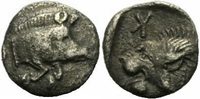 Mysien Tetartemorion Kyzikos Mysien Tetartemorion 525-475 Eber Protome Löwe Boar Lion SNG France 392