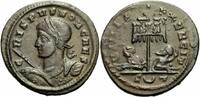 Rom Kaiserreich Follis Crispus Follis Ticinum 319-320 VIRTVS EXERCIT VOT XX Standarte Gefangene RIC 124