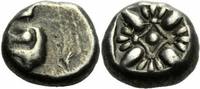 Ionien Diobol, 1/12 Stater Milet Ionien Diobol 1/12 Stater um 500 v. Chr. Löwe Protome SNG Kayhan 462 ff.