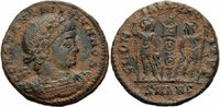 Rom Kaiserreich Follis Constantin II Follis Antiochia 335-7 GLORIA EXERCITVS Soldaten Standarte RIC 109