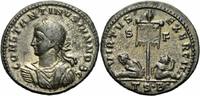 Rom Kaiserreich Follis Constantin II. Follis Thessalonica 320 VIRTVS EXERCIT VOT XX Gefangene RIC 80
