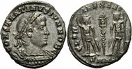 Rom Kaiserreich Follis Constantin II. Follis Nicomedia 336-337 GLORIA EXERCITVS Soldat RIC 200 / 1