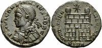 Rom Kaiserreich Follis Constantius II Follis Trier 327-328 PROVIDENTIAE CAESS Lagertor Pelz RIC 506
