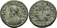 Rom Kaiserreich Follis Constantin II Follis Thessalonica 320 VIRTVS EXERCIT VOT XX Standarte RIC 80