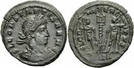 Rom Kaiserreich Follis Constans Follis Siscia 335-336 GLORIA EXERCITVS CONSTANTIS BEA Soldaten RIC 255