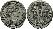 Rom Kaiserreich Follis Constantin II Follis Siscia 335/6 GLORIA EXERCITVS Standarte Soldaten RIC 253 r³