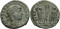 Rom Kaiserreich Follis Constantin II Follis Constantinopolis 336/7 GLORIA EXERCITVS Soldat RIC 150 / 9