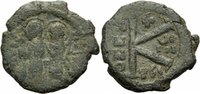 Byzanz Halbfollis Byzanz Justin II Halbfollis Thessalonica 573/574 Sophia Thron Kreuz Sear 366