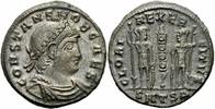Rom Kaiserreich Follis Constans Follis Thessalonica 336-7 GLORIA EXERCITVS Soldat Standarte RIC 225 / 4