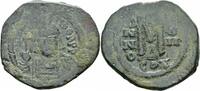 Byzanz Follis Byzanz Mauricius Tiberius Follis Constantinopolis 590/591 Helm Kreuz Sear 494 /4
