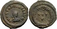Rom Kaiserreich 1/2 Centenionalis Arcadius 1/2 Centenionalis Aes IV Constantinopolis 383 VOT V Kranz RIC 62 (b)