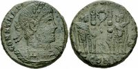 Rom Kaiserreich Follis Constantin II Follis Arles 333 GLORIA EXERCITVS Soldaten Standarte Kranz RIC 371