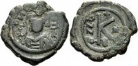Byzanz Halbfollis Byzanz Mauricius Tiberius Halbfollis Nikomedia 591/592 Helm Kreuzglobus Sear 514