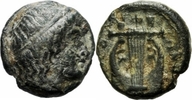 Ionien Bronze Kolophon Ionien Chalkon Kleinbronze 389-350 Apollon Taenia Lyra Milne 83 BMC 16