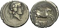 Rom Republik Denar Titius Denar Rom 90 v. Chr. Liber Efeukranz Pegasus Basis Pegasos Albert 1181