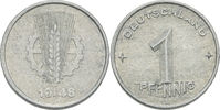 DDR 1 Pfennig DDR Deutschland 1 Pfennig 1948 A Berlin Aluminium SS Ähre Zahnrad Jaeger 1501
