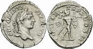 Rom Kaiserreich Denar Caracalla Denar Rom 207 PONTIF TR P X COS II Mars Tropaeum Helm Speer RIC 88