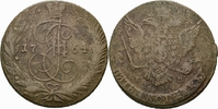 Russland 5 Kopeken Russland Katharina II. die Große 5 Kopeken 1764 EM Ekaterinburg Kupfer KM C#59.3